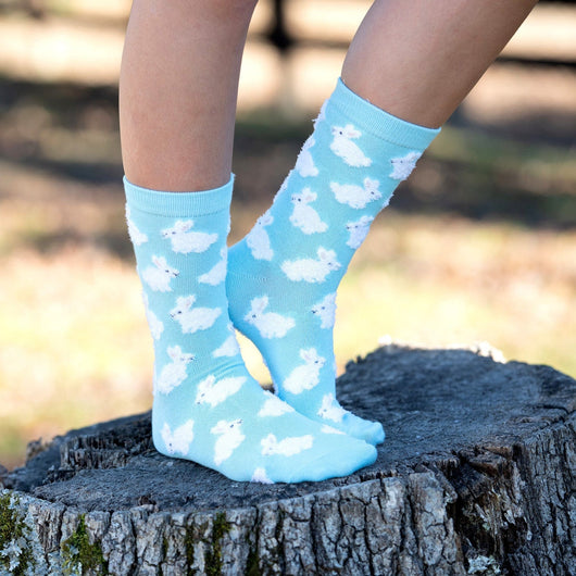 WHD socks Cute Fuzzy Bunny Socks for Women | Fuzzy Bunny Rabbit Crew Socks