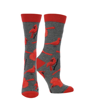WHD socks Dark Gray / Large Cardinal Bird Socks Perfect Bird Lovers Gift