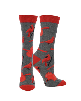 WHD socks Dark Gray / Large Cardinal Bird Socks Perfect Bird Lovers Gift