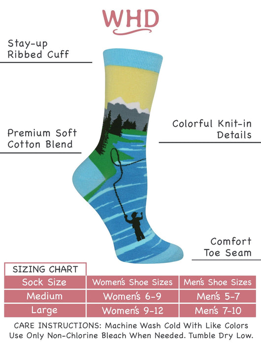 WHD socks Fly Fishing Socks Gift Perfect Fly Fishing Lover Gift