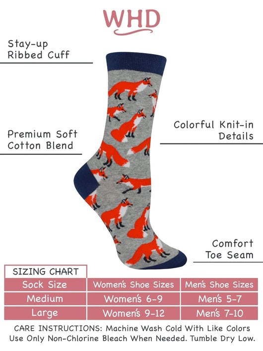 WHD socks Fox Socks for Women and Men | Perfect Fox Lovers Gift
