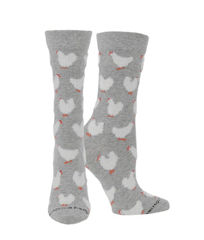 Fuzzy Chicken Socks | Cute Chicken Socks for Women | Crew Length | 1-Pack/2-Pack