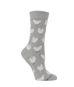 Fuzzy Chicken Socks | Cute Chicken Socks for Women | Crew Length | 1-Pack/2-Pack