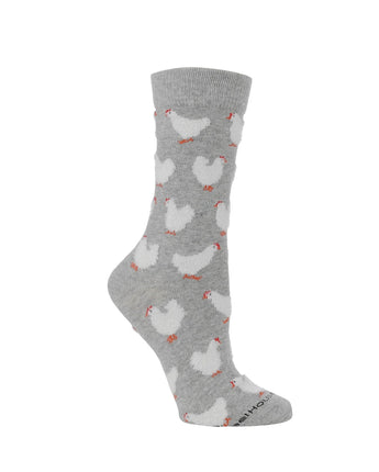 Fuzzy Chicken Socks | Cute Chicken Socks for Women | Crew Length | 1-Pack/2-Pack