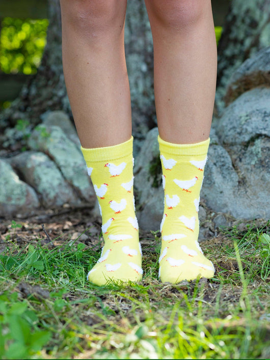 WHD socks Fuzzy Chicken Socks | Cute Chicken Socks for Women | Crew Length