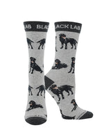 WHD socks Gray/Black / Large Black Lab Socks for Women and Men | Perfect Dog Lovers Gift