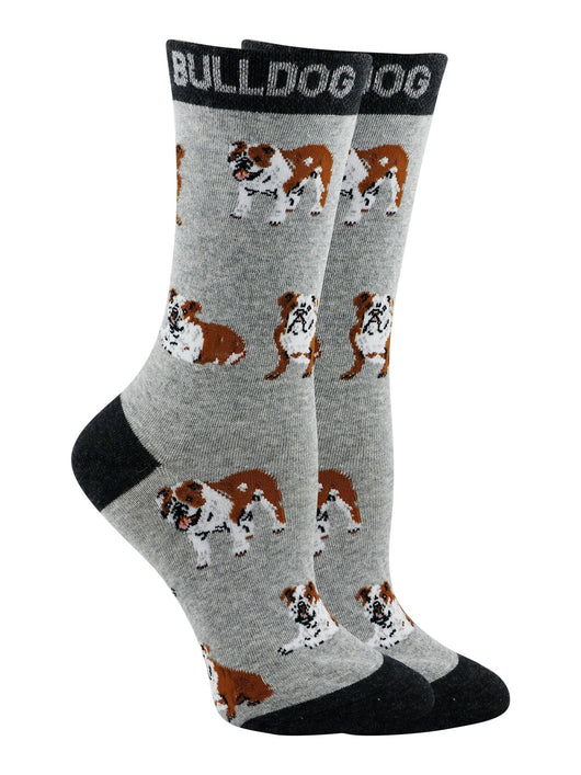 WHD socks Gray/Black / Medium American Bulldog Socks for Women | Perfect Dog Lovers Gift