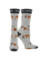 WHD socks Gray/Black / Medium American Bulldog Socks for Women | Perfect Dog Lovers Gift