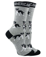 WHD socks Gray/Black / Medium American Pit Bull Terrier Socks Perfect Dog Lovers Gift