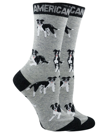 WHD socks Gray/Black / Medium American Pit Bull Terrier Socks Perfect Dog Lovers Gift
