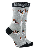 WHD socks Gray/Black / Medium Beagle Socks for Women and Men | Perfect Dog Lovers Gift