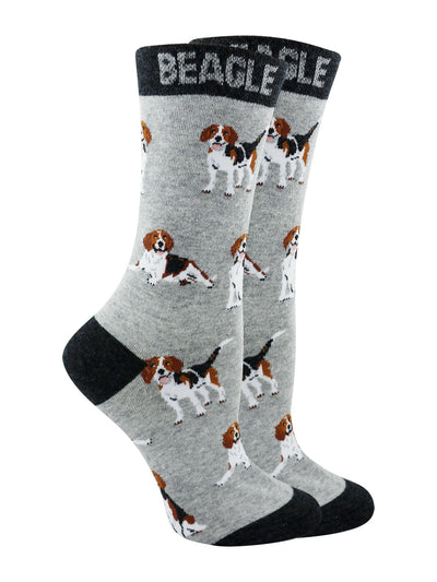 WHD socks Gray/Black / Medium Beagle Socks for Women and Men | Perfect Dog Lovers Gift
