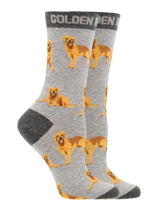 WHD socks Gray/Charcoal / Medium Best Golden Retriever Crew Socks for Women | Dog Lovers Gift