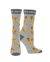 WHD socks Gray/Charcoal / Medium Best Golden Retriever Crew Socks for Women | Dog Lovers Gift