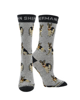 WHD socks Gray/Charcoal / Medium German Shepherd Socks for Women | Perfect Dog Lovers Gift