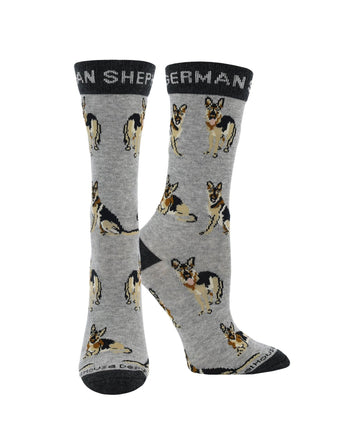 WHD socks Gray/Charcoal / Medium German Shepherd Socks for Women | Perfect Dog Lovers Gift