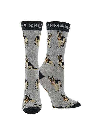 WHD socks Gray/Charcoal / Medium German Shepherd Socks for Women | Perfect Dog Lovers Gift