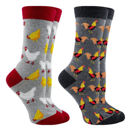 WHD socks Gray Heather/Charcoal Heather / Medium WHD Chicken Socks for Women | Gift for Chicken Lovers