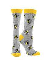 WHD socks Gray Heather / Large WHD Bee Socks | Gifts for Bee Lovers | 1-Pack/2-Pack