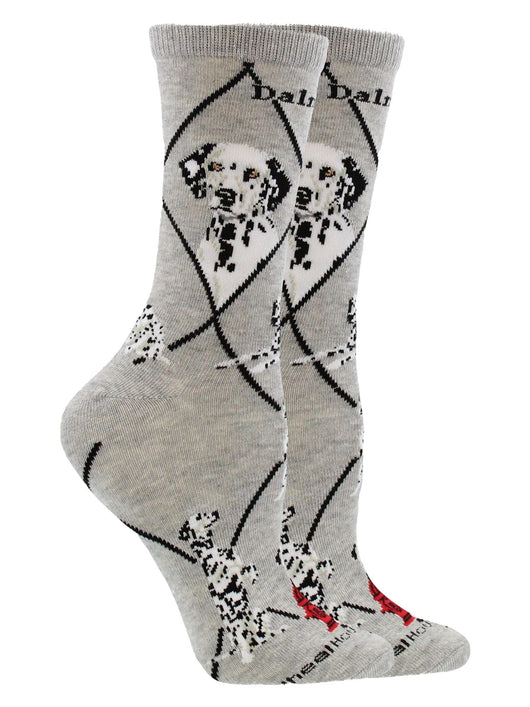 WHD socks Gray Heather / Medium Dalmation Socks Perfect Dog Lovers Gift