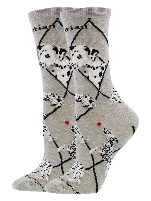 WHD socks Gray Heather / Medium Dalmation Socks Perfect Dog Lovers Gift
