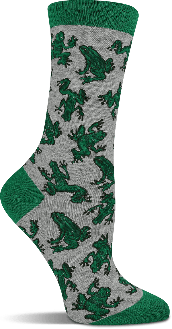 WHD socks Gray Heather / Medium Frog Socks Perfect Animal Lovers Gift