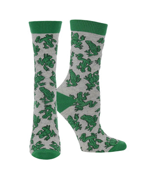 WHD socks Gray Heather / Medium Frog Socks Perfect Animal Lovers Gift