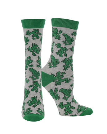 WHD socks Gray Heather / Medium Frog Socks Perfect Animal Lovers Gift