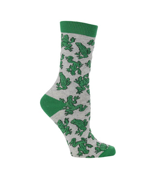 WHD socks Gray Heather / Medium Frog Socks Perfect Animal Lovers Gift