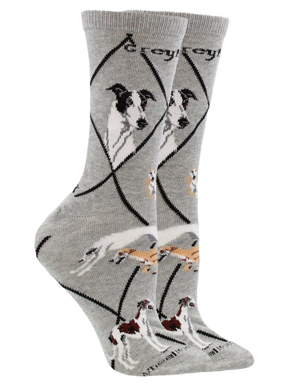 WHD socks Gray Heather / Medium Greyhound Socks Perfect Dog Lovers Gift