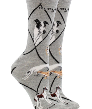 WHD socks Gray Heather / Medium Greyhound Socks Perfect Dog Lovers Gift