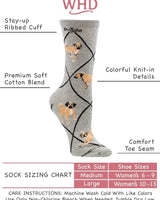 WHD socks Gray Heather / Medium Puggle Socks Perfect Dog Lovers Gift