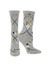 WHD socks Gray Heather / Medium Wire Fox Terrier Socks Perfect Dog Lovers Gift