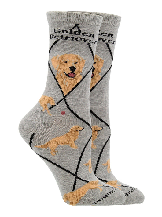 WHD socks Gray / Large Best Golden Retriever Crew Socks for Women | Dog Lovers Gift