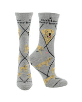 WHD socks Gray / Large Best Golden Retriever Crew Socks for Women | Dog Lovers Gift