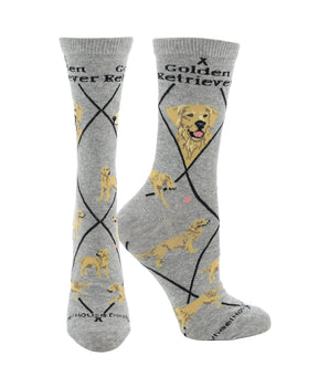 WHD socks Gray / Large Best Golden Retriever Crew Socks for Women | Dog Lovers Gift