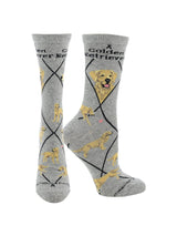 WHD socks Gray / Large Best Golden Retriever Crew Socks for Women | Dog Lovers Gift