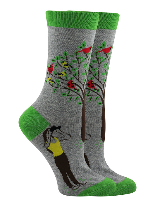 WHD socks Gray / Large Bird Watcher Socks Perfect Bird Lovers Gift