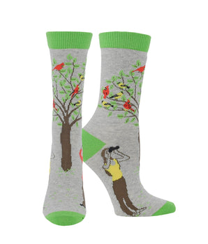 WHD socks Gray / Large Bird Watcher Socks Perfect Bird Lovers Gift