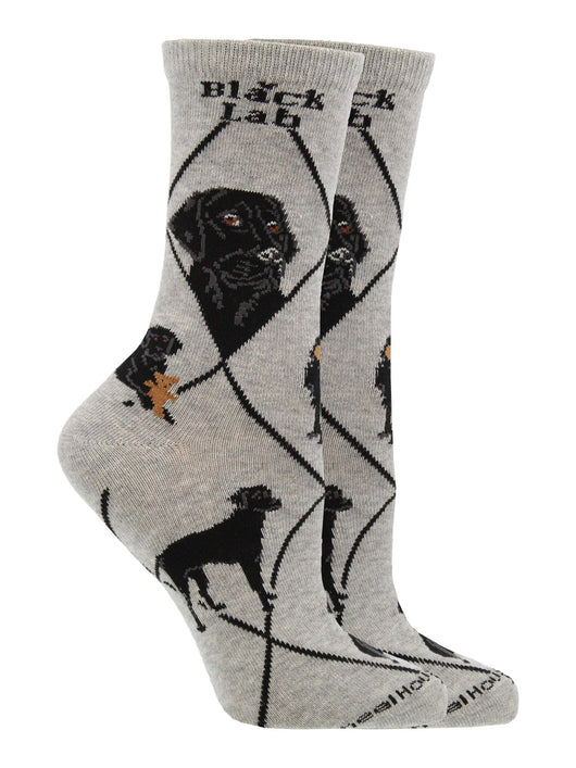 WHD socks Gray / Large Black Lab Socks for Women and Men | Perfect Dog Lovers Gift