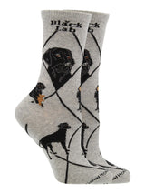 WHD socks Gray / Large Black Lab Socks for Women and Men | Perfect Dog Lovers Gift