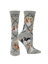 WHD socks Gray / Large Cavalier King Charles Spaniel Socks for Women and Men | Perfect Dog Lovers Gift