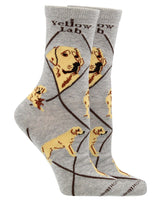 WHD socks Gray / Large Yellow Lab Socks for Women and Men | Perfect Dog Lovers Gift
