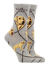 WHD socks Gray / Large Yellow Lab Socks for Women and Men | Perfect Dog Lovers Gift