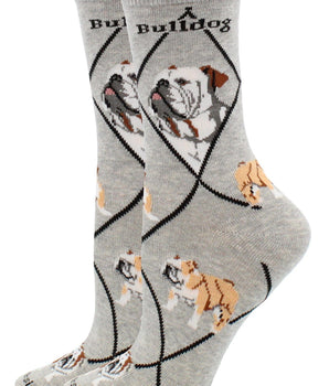 WHD socks Gray / Medium American Bulldog Socks for Women | Perfect Dog Lovers Gift