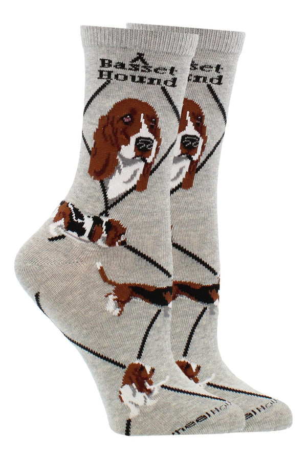 WHD socks Gray / Medium Basset Hound Socks Perfect Dog Lovers Gift