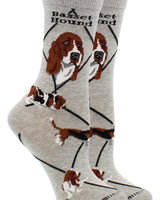 WHD socks Gray / Medium Basset Hound Socks Perfect Dog Lovers Gift
