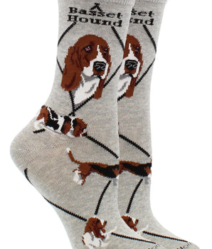 WHD socks Gray / Medium Basset Hound Socks Perfect Dog Lovers Gift
