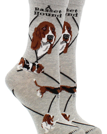 WHD socks Gray / Medium Basset Hound Socks Perfect Dog Lovers Gift