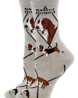 WHD socks Gray / Medium Basset Hound Socks Perfect Dog Lovers Gift